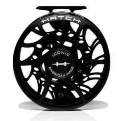 Hatch Iconic 11 Plus Fly Reel -ReelMasters Store Iconic11PlusReelBlackSilverMidArborfront