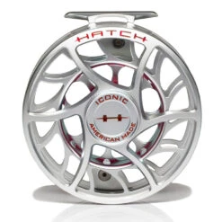 Hatch Iconic 11 Plus Fly Reel -ReelMasters Store Iconic11PlusReelClearRedLargeArborFront