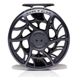 Hatch Iconic 11 Plus Fly Reel -ReelMasters Store Iconic11PlusReelGreyBlackLargeArborFront