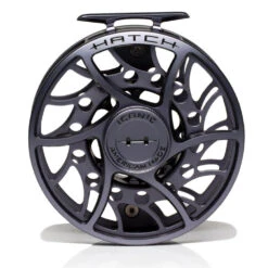 Hatch Iconic 11 Plus Fly Reel -ReelMasters Store Iconic11PlusReelGreyBlackMidArborFront