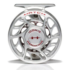 Hatch Iconic 3 Plus Fly Reel -ReelMasters Store Iconic3PlusReelClearRedLargeArborFront
