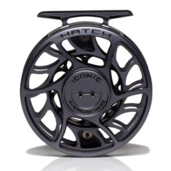 Hatch Iconic 4 Plus Fly Reel -ReelMasters Store Iconic4PlusReelGreyBlackLargeArborFront