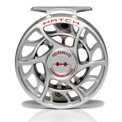 Hatch Iconic 5 Plus Fly Reel -ReelMasters Store Iconic5PlusReelClearRedLargeArborFront