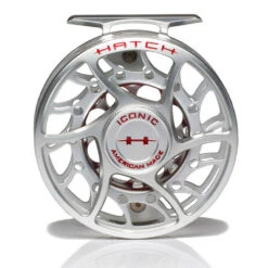 Hatch Iconic 5 Plus Fly Reel -ReelMasters Store Iconic5PlusReelClearRedMidArborFront