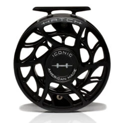Hatch Iconic 7 Plus Fly Reel -ReelMasters Store Iconic7PlusReelBlackSilverLargeArborFront