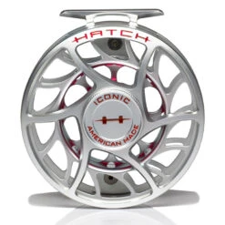 Hatch Iconic 9 Plus Fly Reel -ReelMasters Store Iconic9PlusReelClearredLargeArborFront