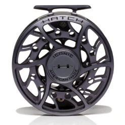 Hatch Iconic 9 Plus Fly Reel -ReelMasters Store Iconic9PlusReelGreyBlackMidArborFront