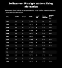 Patagonia Swiftcurrent Ultralight Packable Waders -ReelMasters Store SizeChart